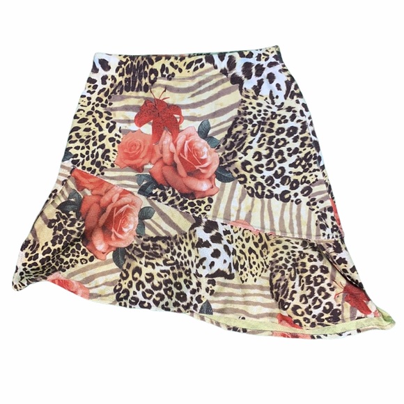 St. John Sport Floral Asymmetrical Knit Skirt - Picture 5 of 15